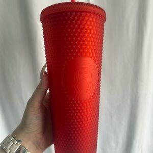 Starbucks Red Studded Tumbler with Straw
